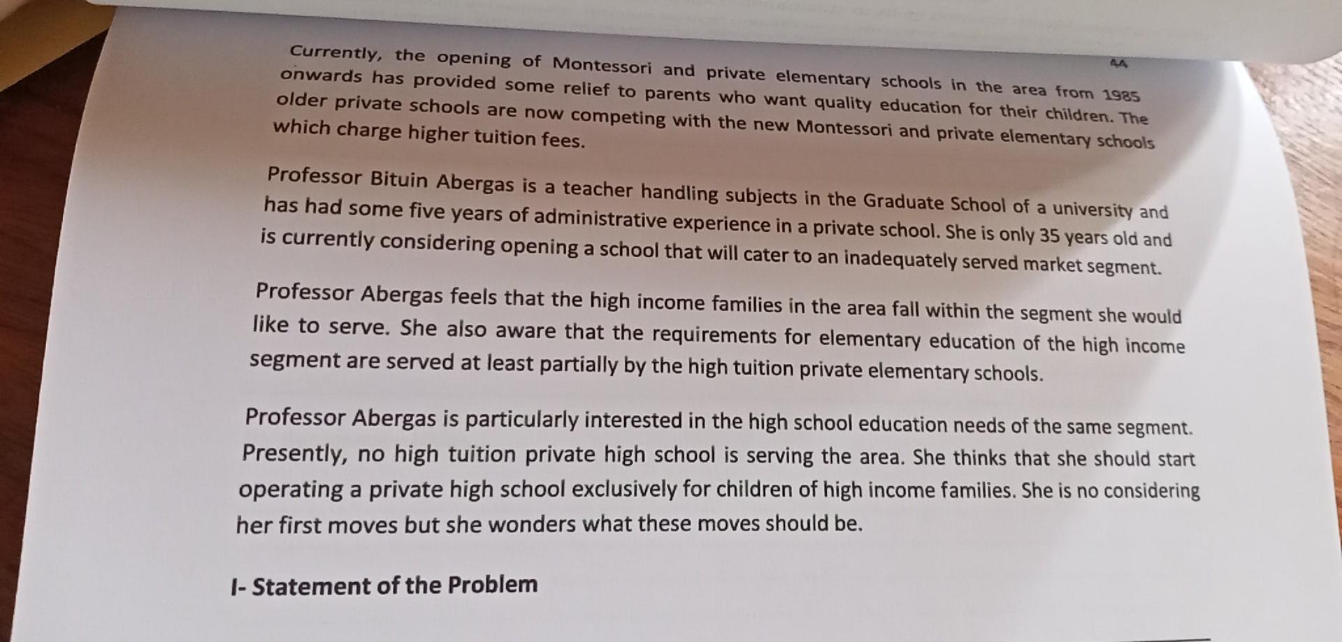 CLASS DISCUSSION Case Study: Hi-Q High School: