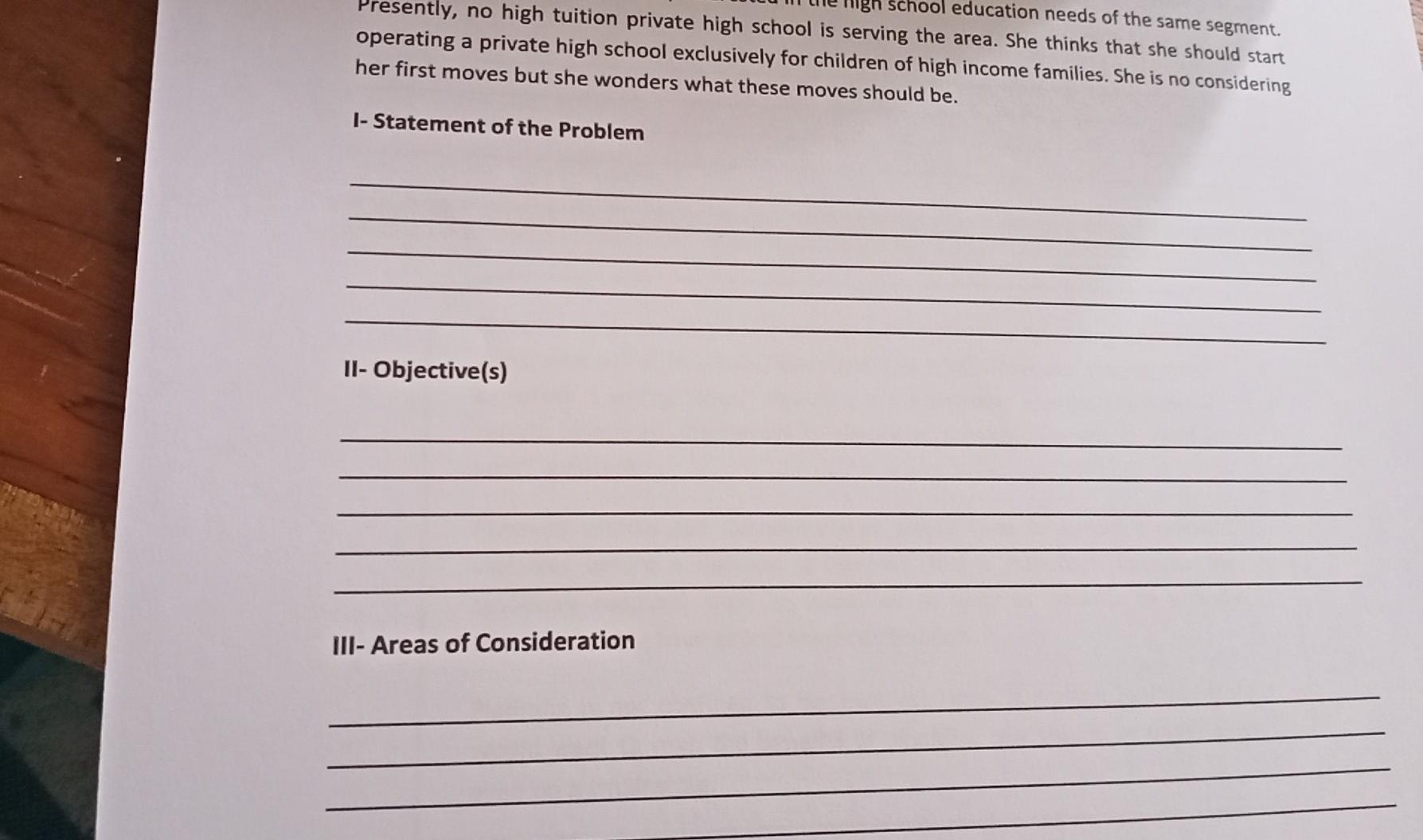 CLASS DISCUSSION Case Study: Hi-Q High School: