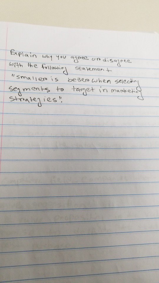 Explain why you agree and disagree with the