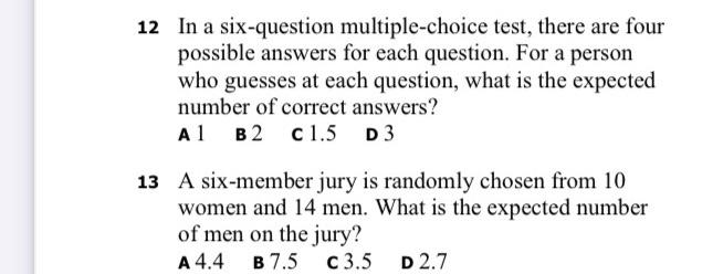 multiple choice questions 12 In a six-question