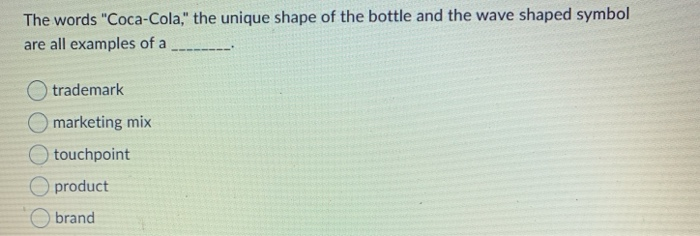 The words "Coca-Cola," the unique shape of the