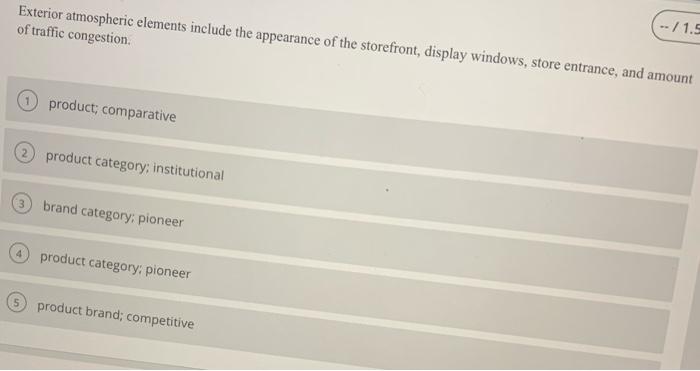 Exterior atmospheric elements include the