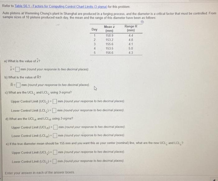 Refer to Table 561. Factors for Computing Control