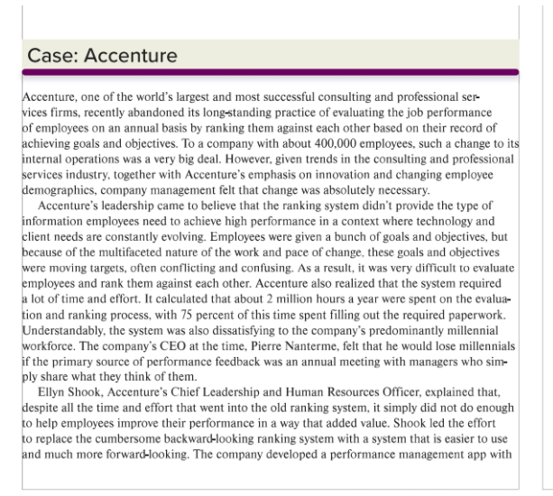 Please read the case Accenture from Chapter 2 JOB