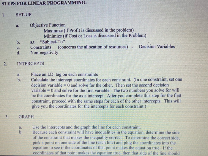 Use the steps provided to solve these Linear
