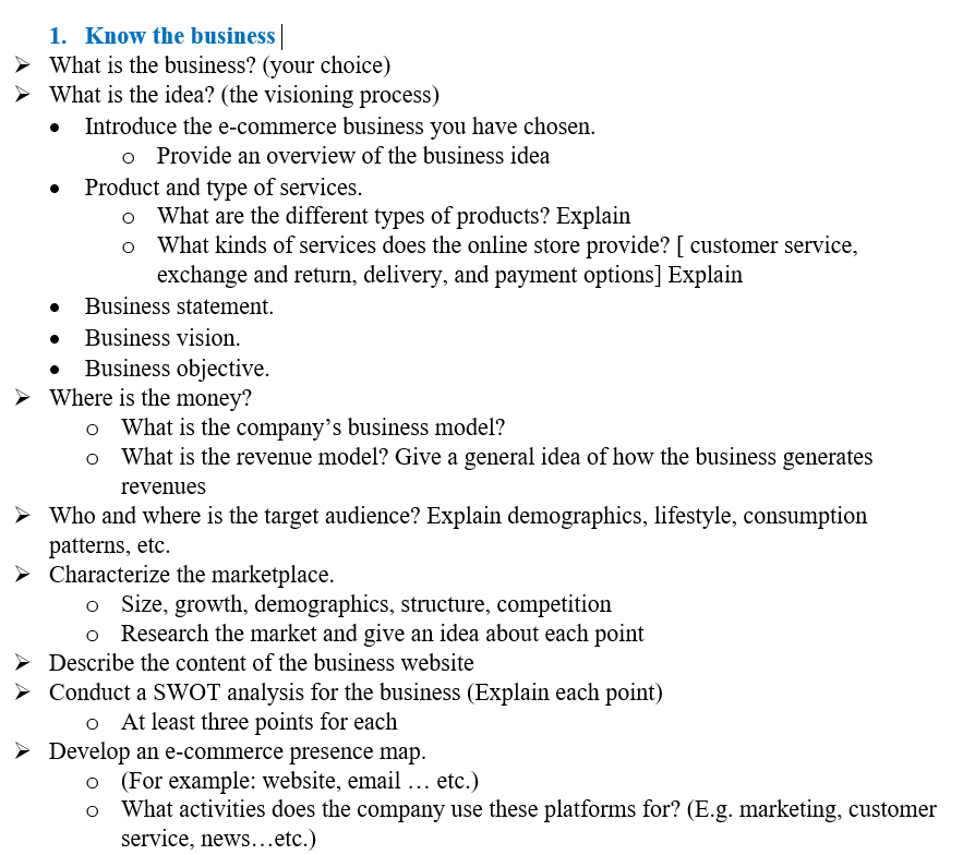 Please write with pc words 1. Know the business |