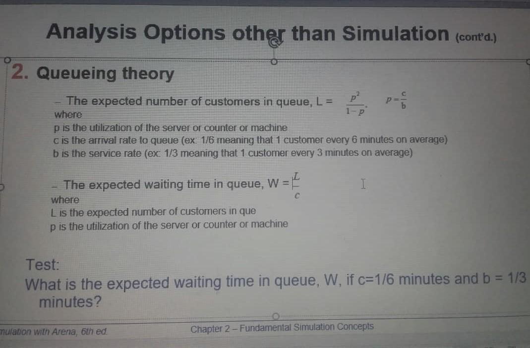 Analysis Options other than Simulation (cont'd.)