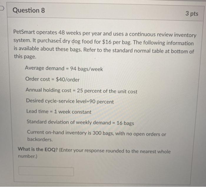 2DS Economic order quantity (EOQ) = 7 H ROP = d *