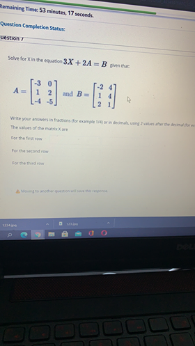Remaining Time: 53 minutes, 17 seconds. Question