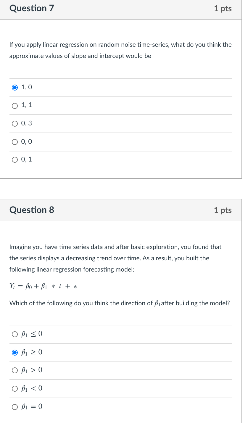 Question 5 1 pts the forecast for data with