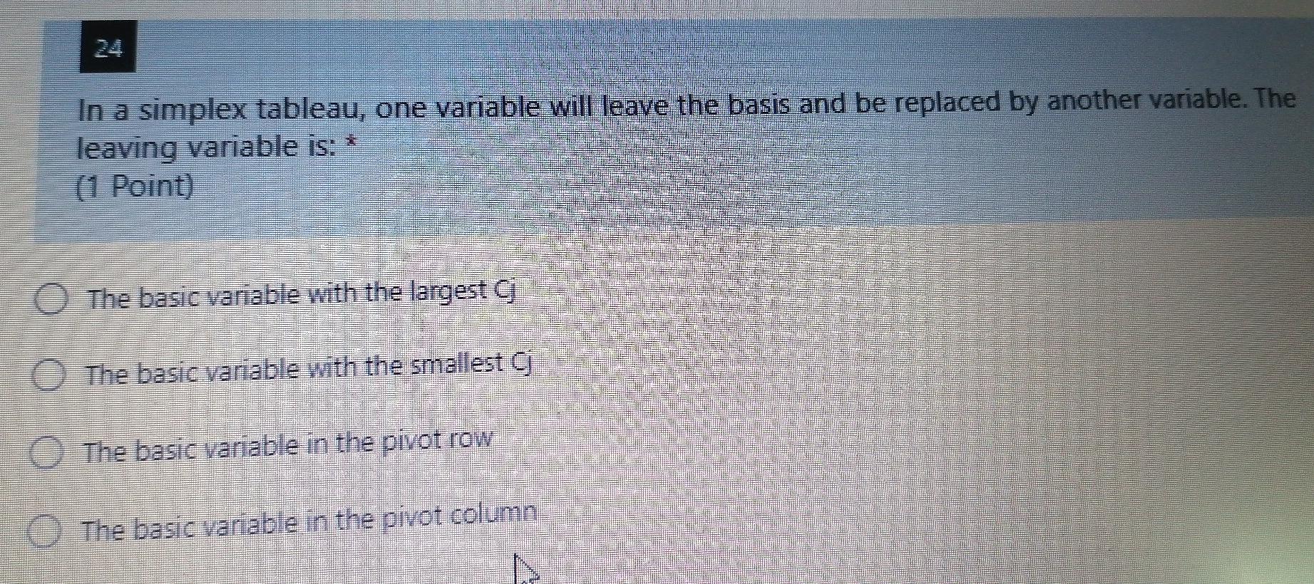 Q23+24 OR - please quickly In the initial simplex