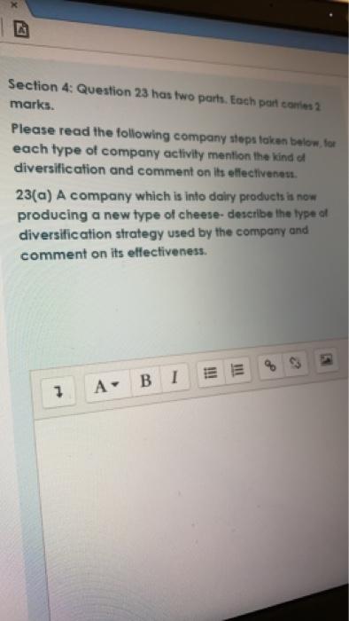 Section 4: Question 23 has two parts. Each port