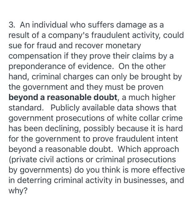 Based on your reading of business crimes and your