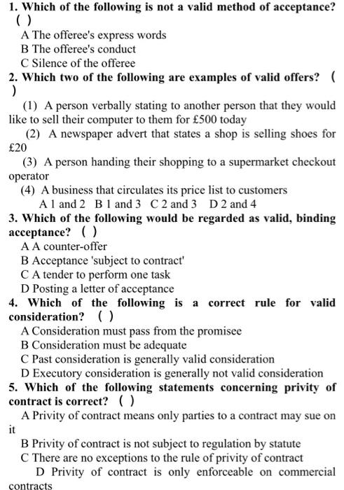 Answer the following questions about business law