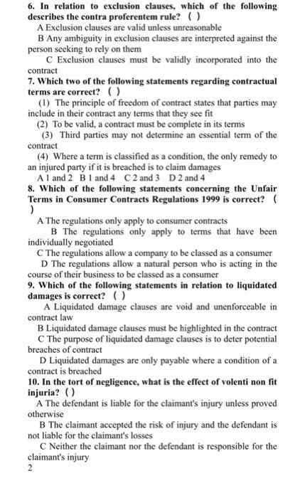Answer the following questions about business law