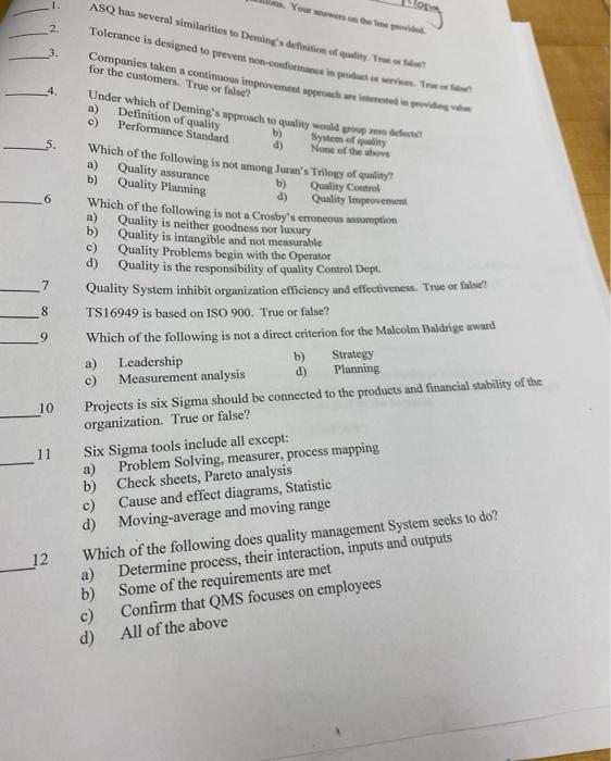 pls now You 2. 3. ASQ has several similarities to