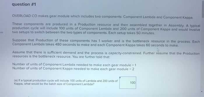 question #1 OVERLOAD CO makes gear module which