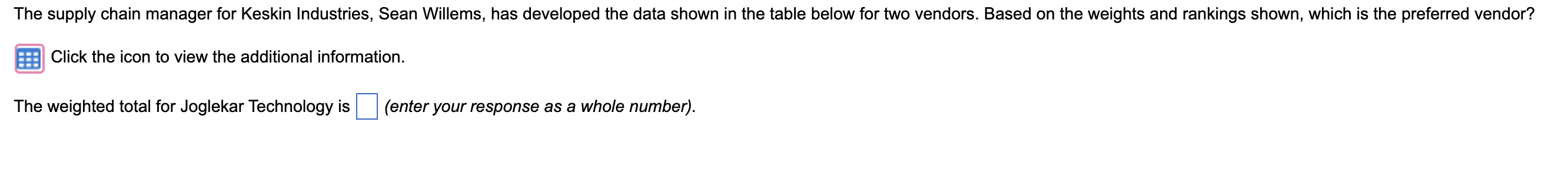 The supply chain manager for Keskin Industries,