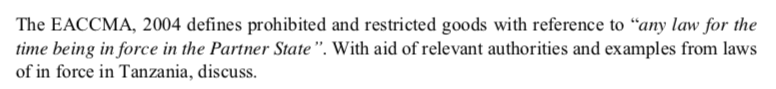 The EACCMA, 2004 defines prohibited and