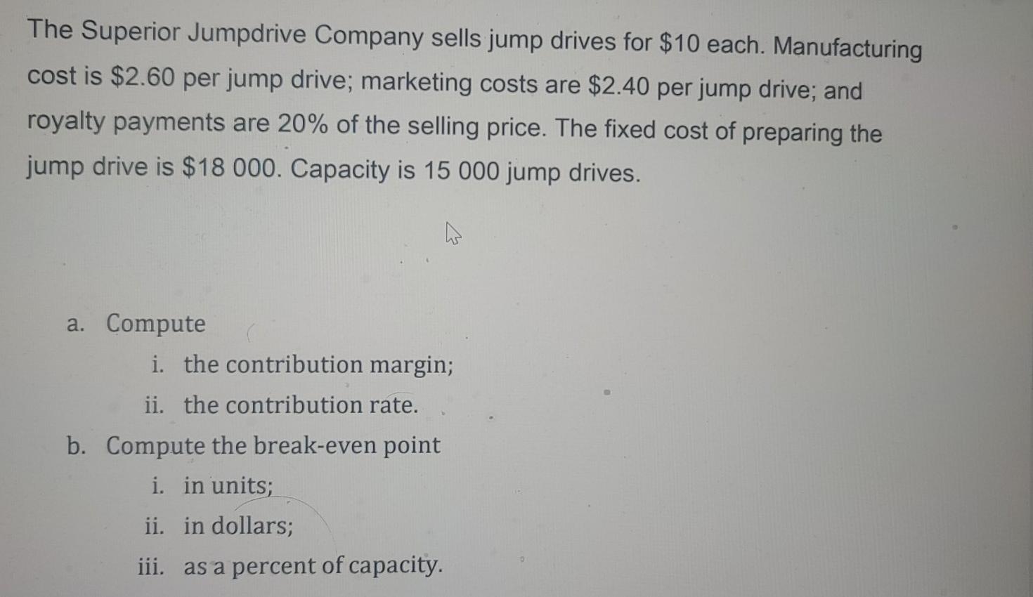 The Superior Jumpdrive Company sells jump drives