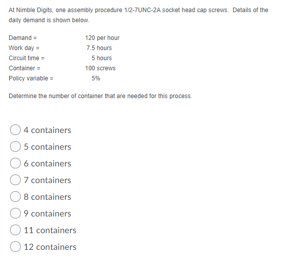 At Nimble Digits, one assembly procedure