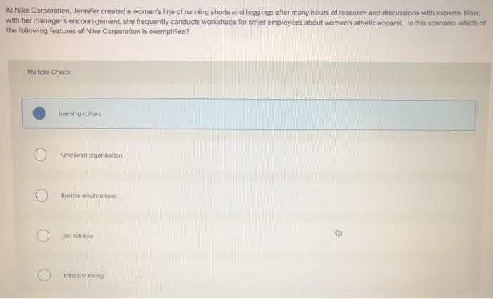 At Nike Corporation, Jennifer created a women's