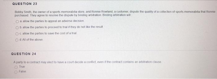 23-24 QUESTION 23 Bobby Smith, the owner of a