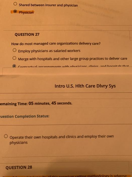 QUESTION 27 1 point How do most managed care