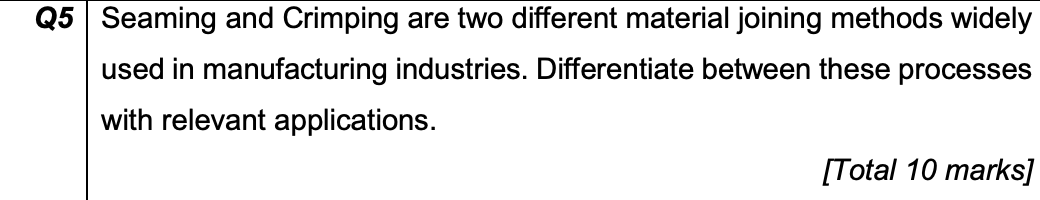 Seaming and Crimping are two different material