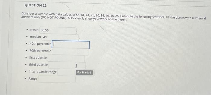 hw help please show work thank you QUESTION 22