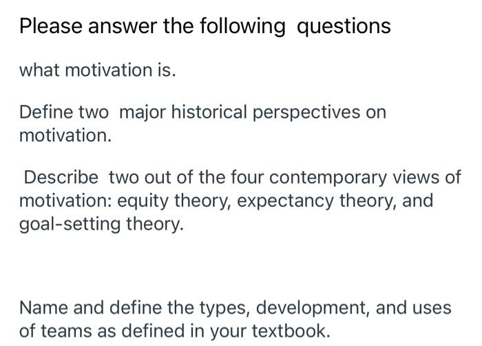 Please answer the following questions what