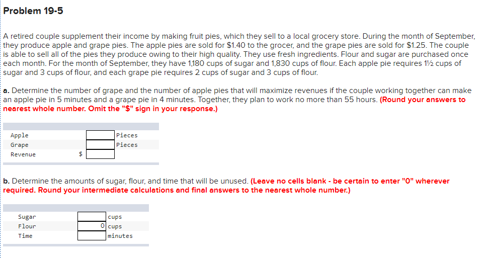 Problem 19-5 A retired couple supplement their