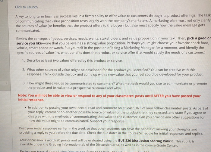 Click to Launch A key to long-term business