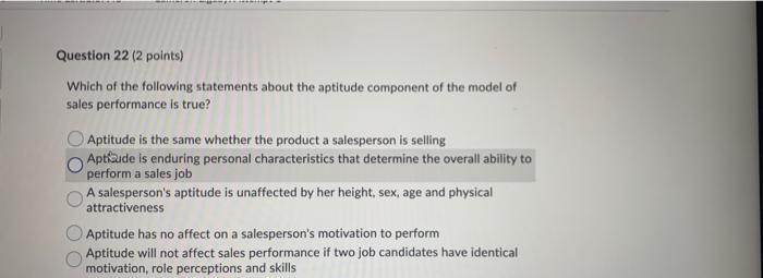 Question 22 (2 points) Which of the following