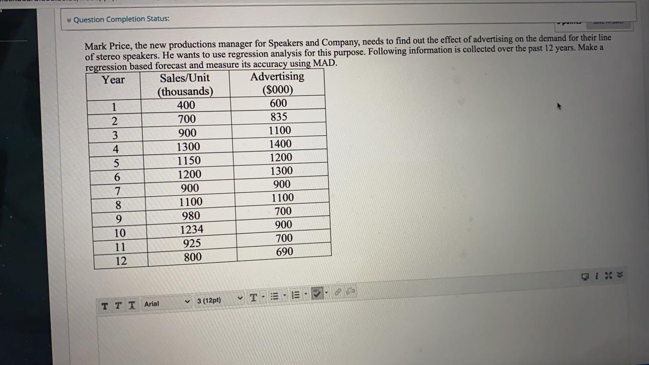 answer with excel please and details * Question
