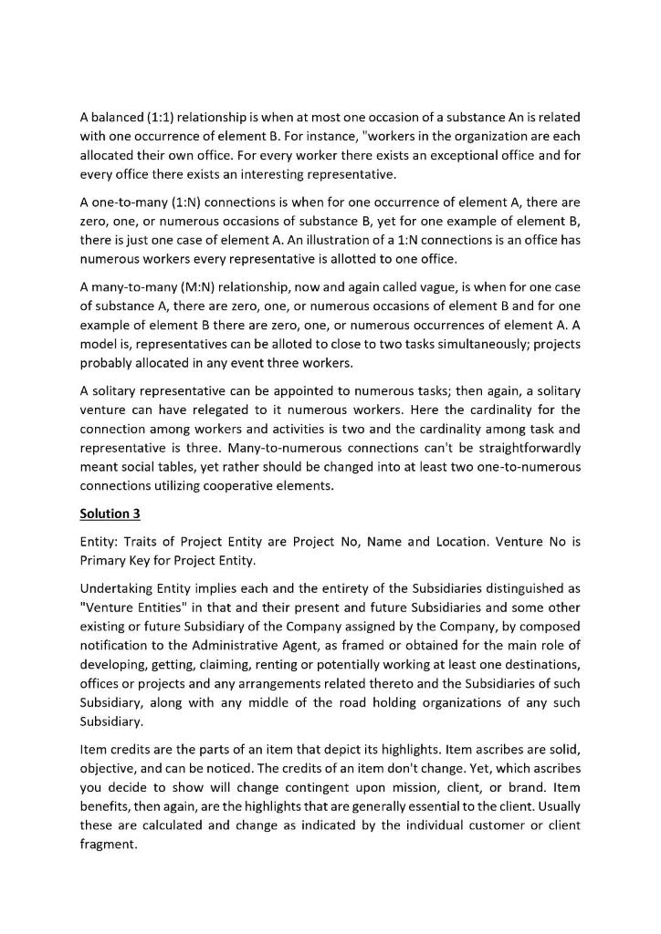 d ) Create a database schema (or relations) based