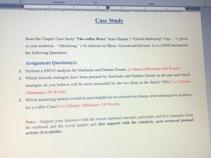 Paragraph Styles 1 2 WOUL Case Study Read the