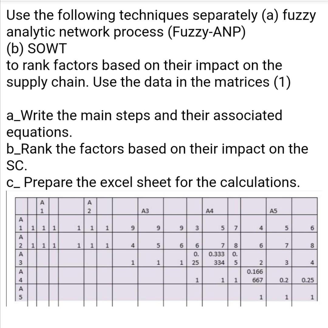 Use the following techniques separately (a) fuzzy