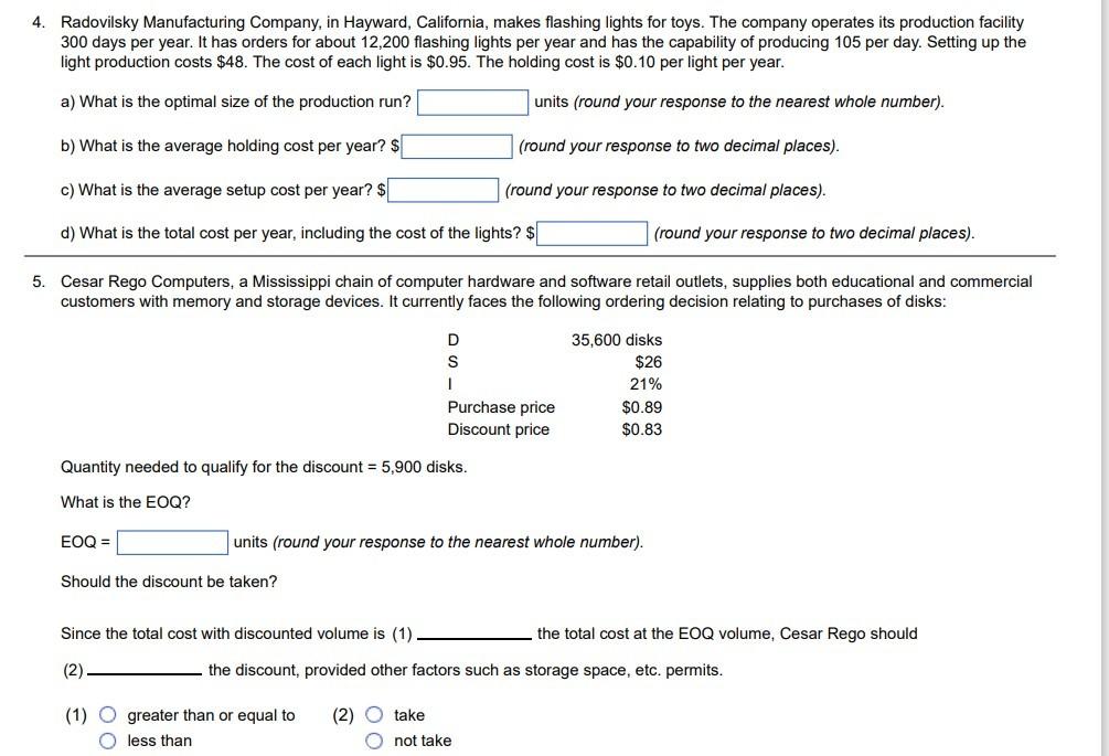 a) The EOQ for the workbooks is (round your