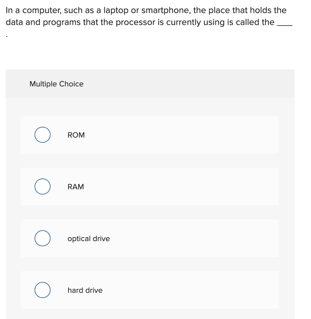 Which has the most storage capacity? Multiple