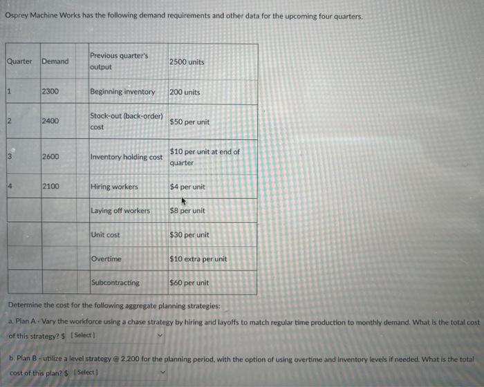 Operations Management ch.13 Osprey Machine Works