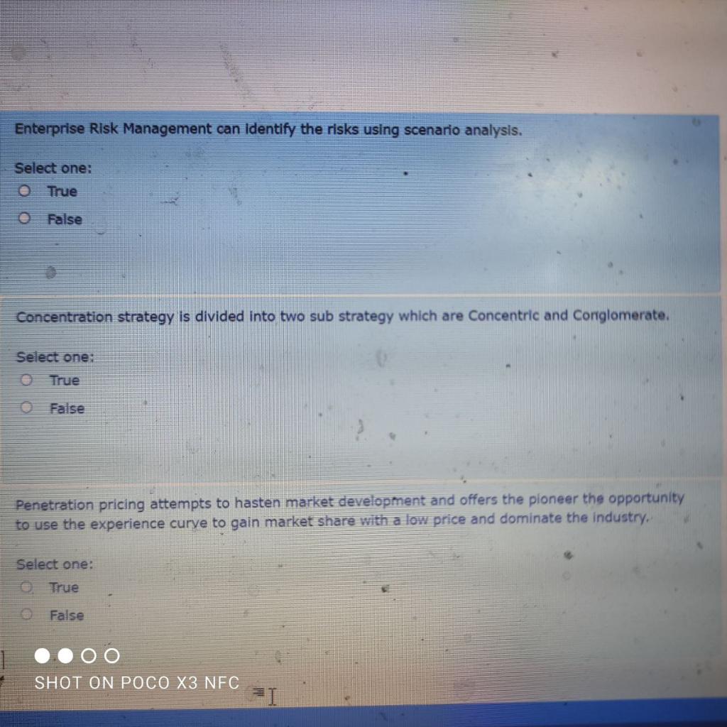 i need the answer quickly Enterprise Risk