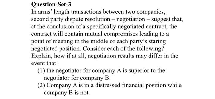 Question-Set-3 In arms' length transactions