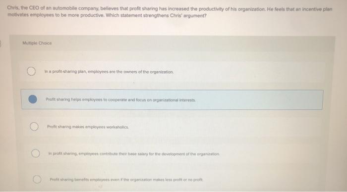 Chris, the CEO of an automobile company, believes