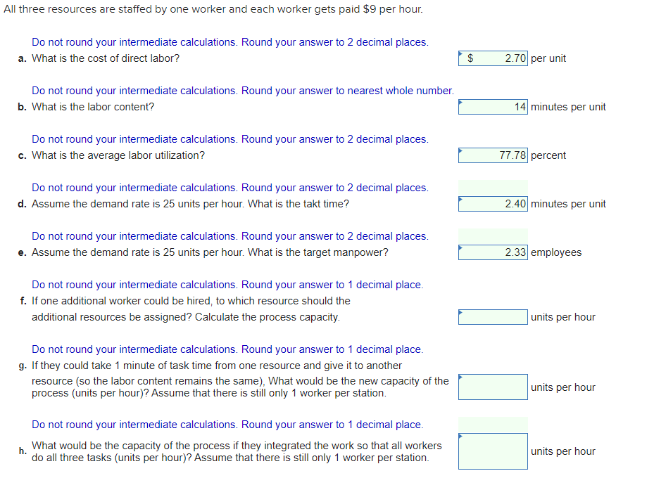 Consider a process consisting of three resources.