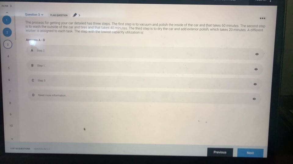 Question 3 L UTION The process for getting your