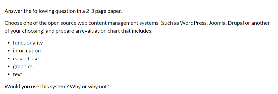 Choose one of the open source web content