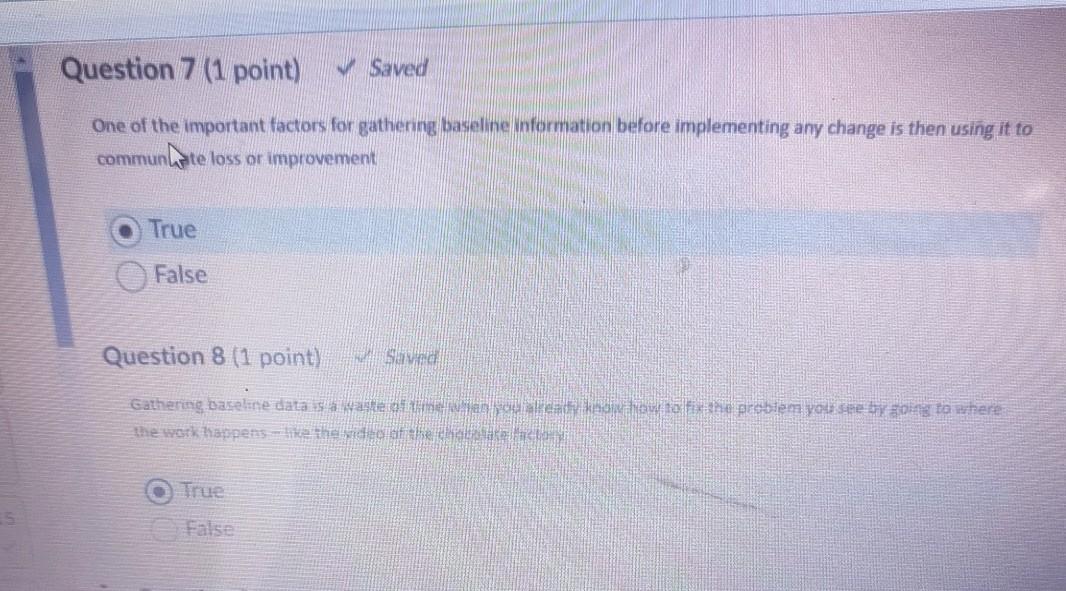 Question 7 (1 point) Saved One of the important