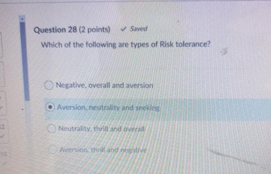 Question 7 (1 point) Saved One of the important