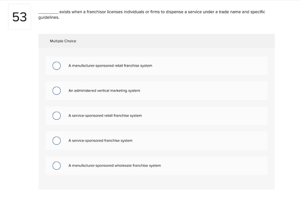 53 exists when a franchisor licenses individuals